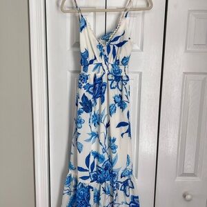 Flying Tomato Blue and White High Low Sundress